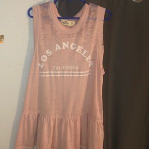 Hollister sleeveless light pink flowy tee